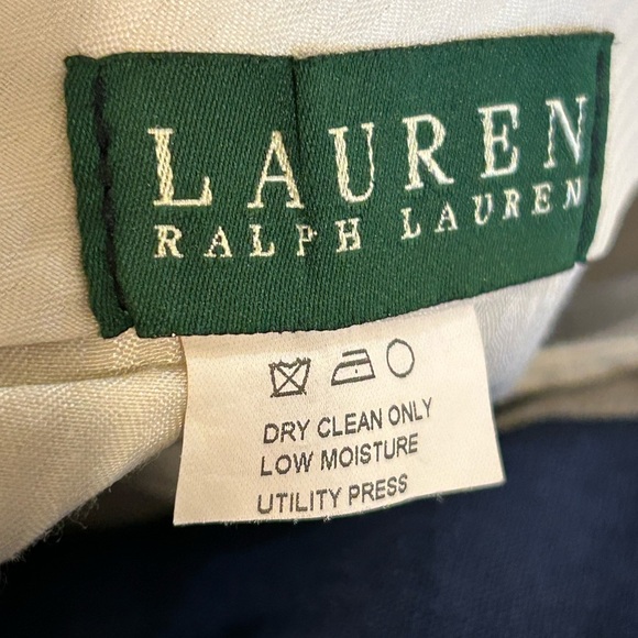 Lauren Ralph Lauren Pleated Cuffed Men's Navy Dress Pants - Picture 5 of 7